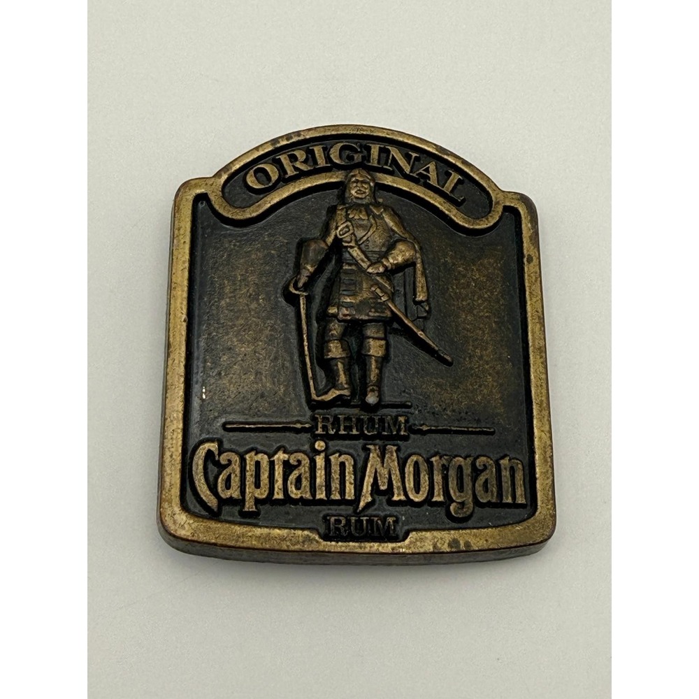 Captain Morgan Rum RHUM Promo Belt Buckle The Legend Lives On Vtg 80s 90s